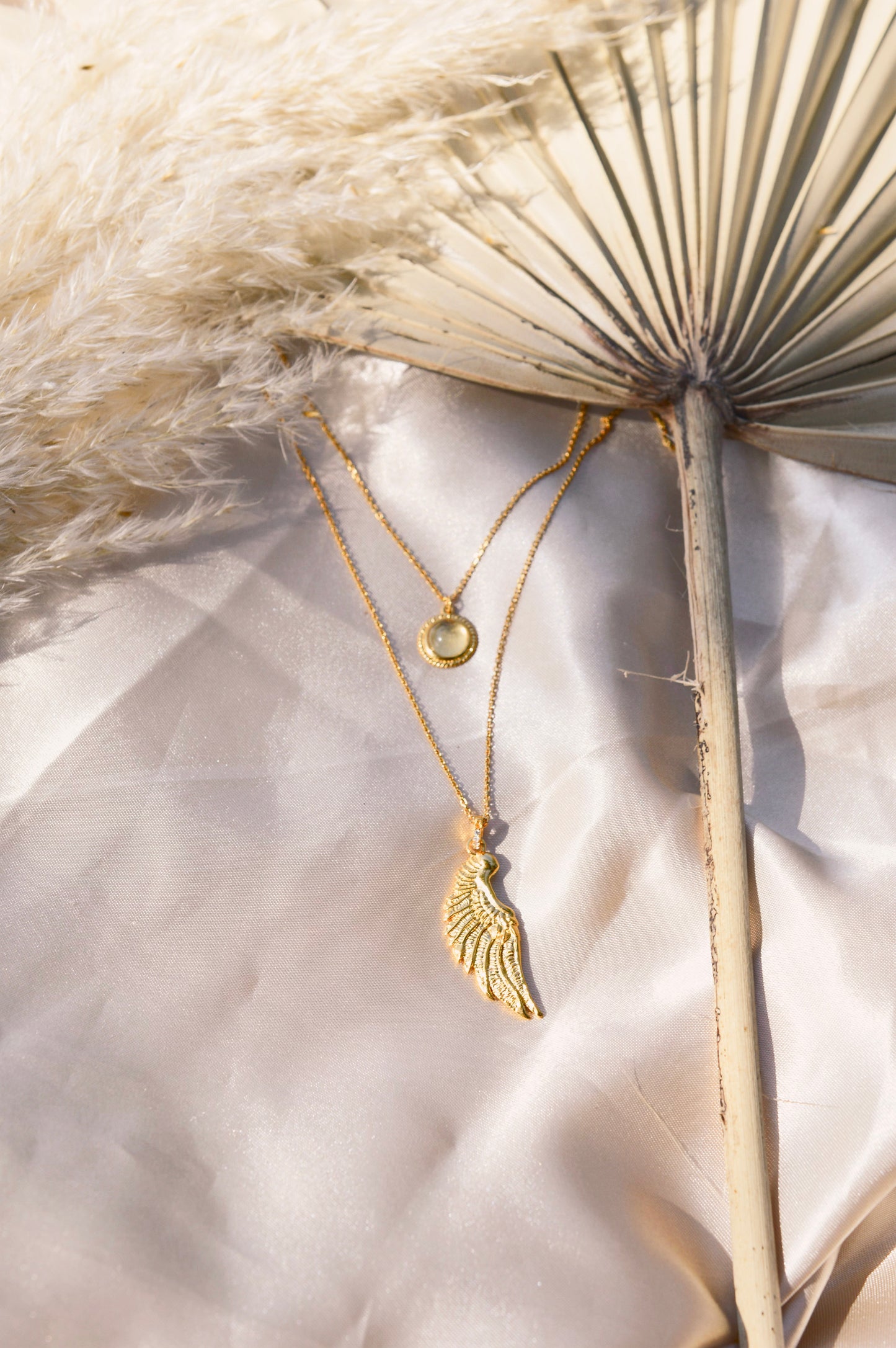 ARCHANGEL JOPHIEL Angel Of Beauty & Wisdom Necklace, 18k Gold Plated Sterling Silver with Quartz