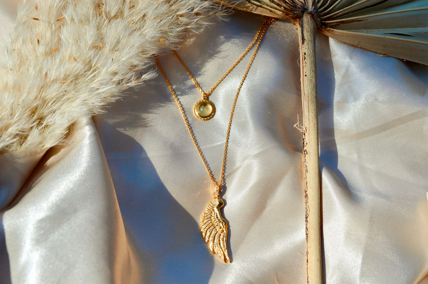 ARCHANGEL JOPHIEL Angel Of Beauty & Wisdom Necklace, 18k Gold Plated Sterling Silver with Quartz