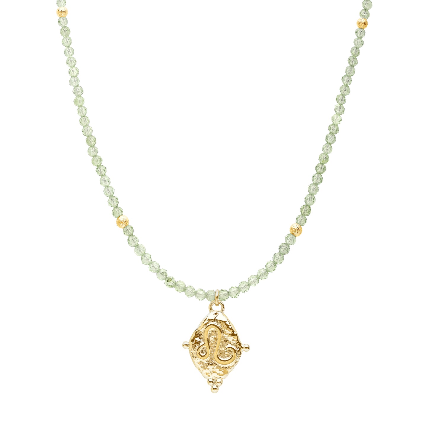Leo Gemstone Choker Necklace, Peridot, 18k Gold Plated