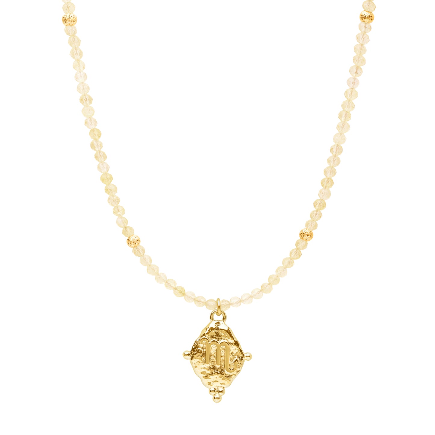 Scorpio Gemstone Choker Necklace, Citrine, 18kGold