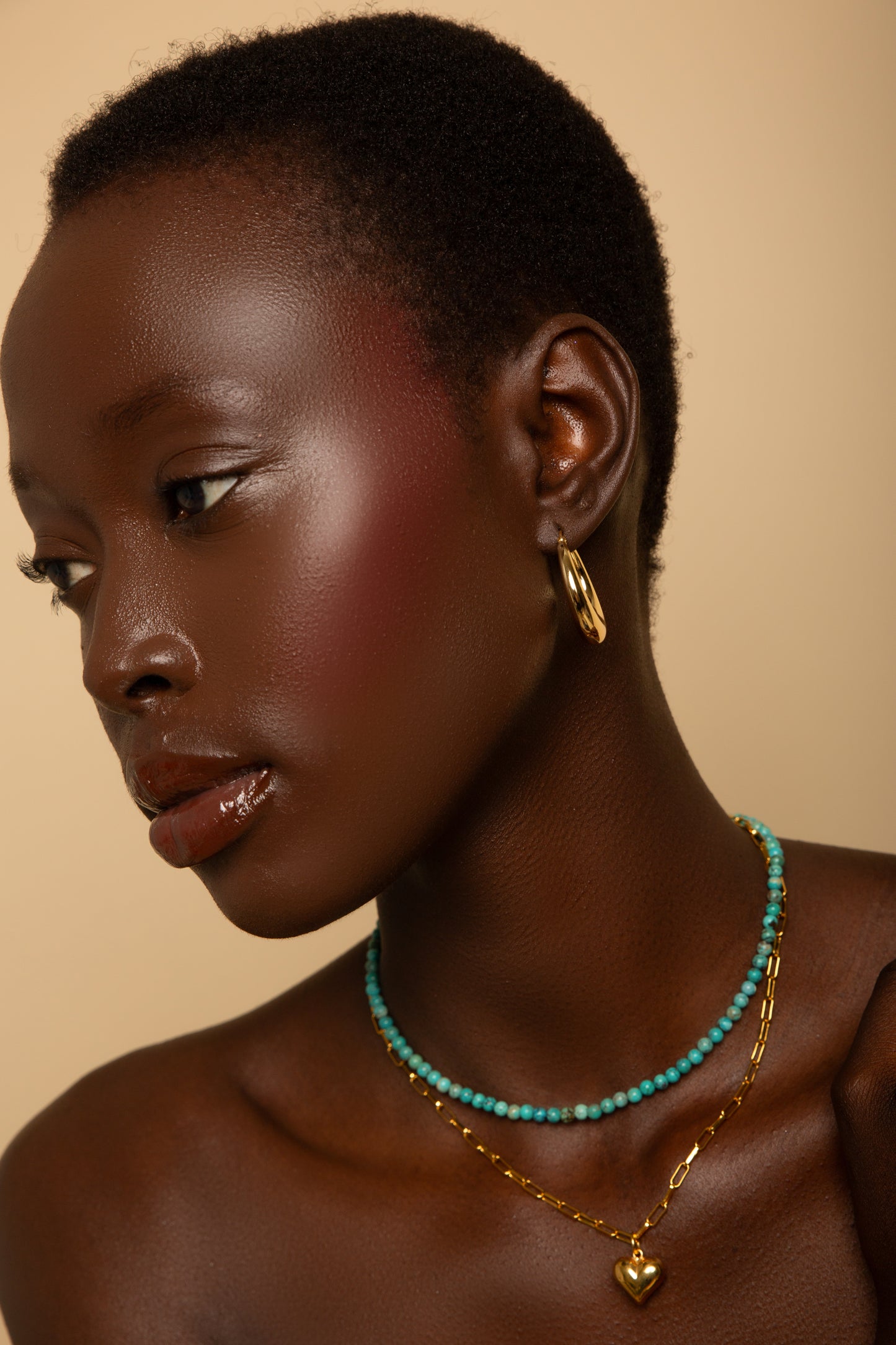 Turquoise Choker Necklace, Success and Good Fortune Amplifier, Adjustable