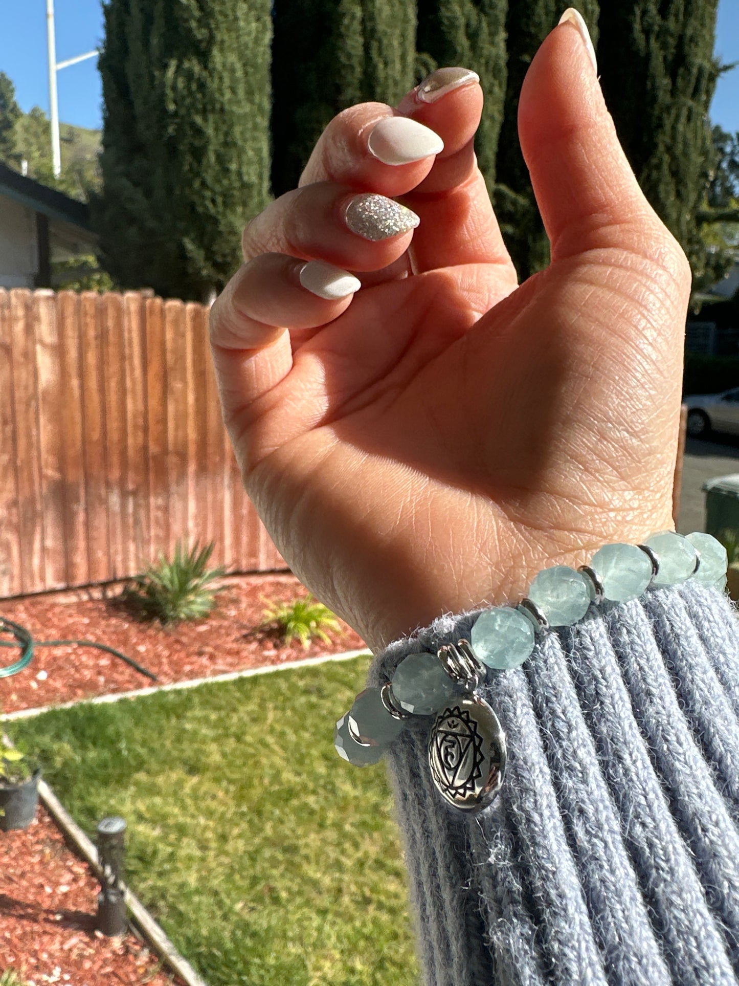 Throat Chakra Aquamarine Activation Bracelet