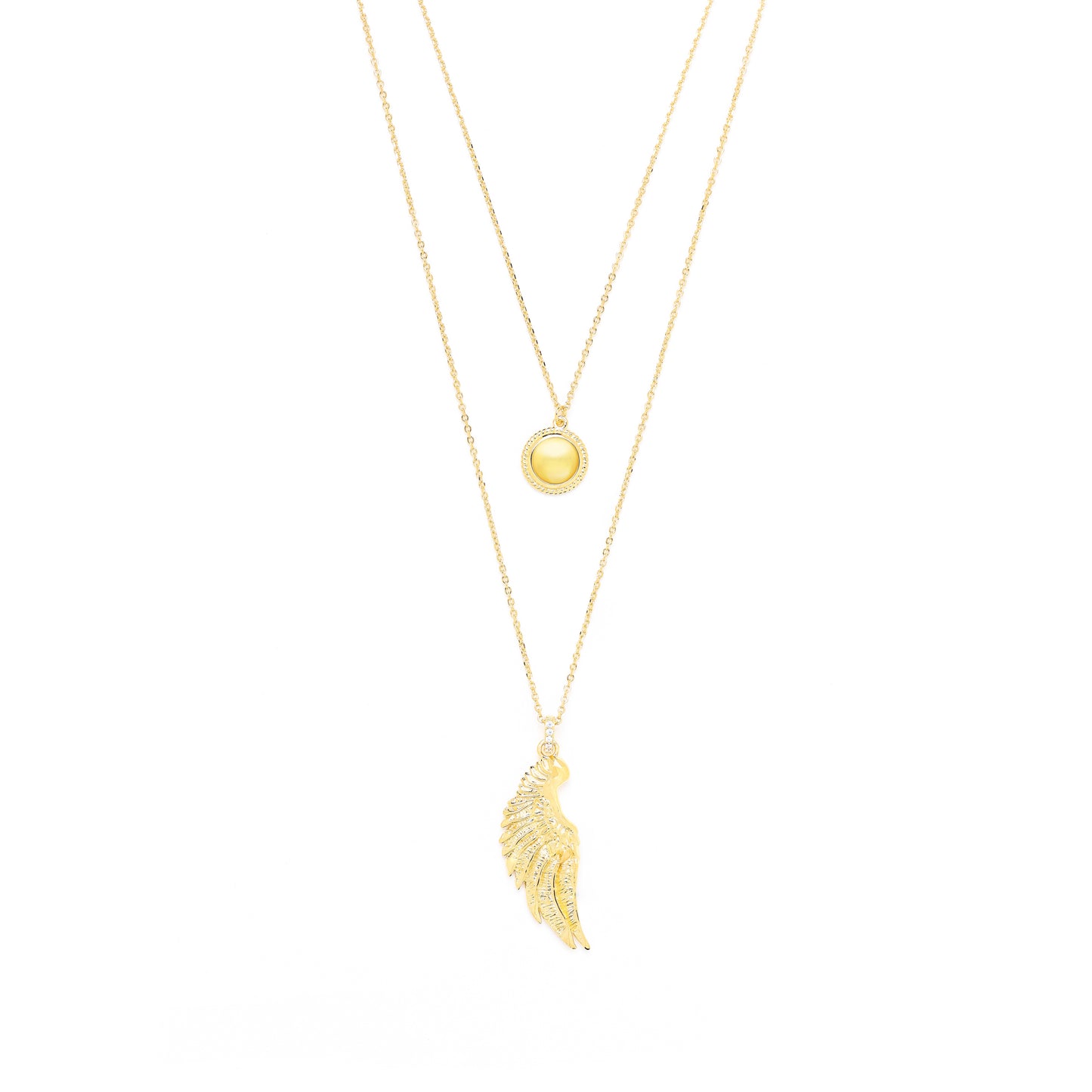 ARCHANGEL JOPHIEL Angel Of Beauty & Wisdom Necklace, 18k Gold Plated Sterling Silver with Quartz