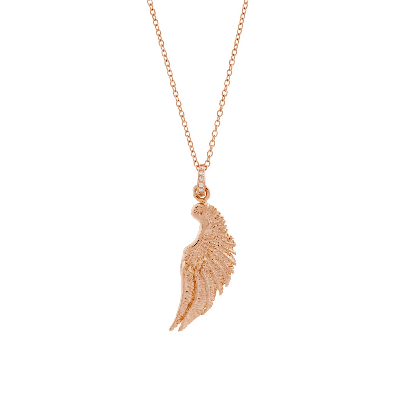 Angel Wing Necklace, White Rhodium