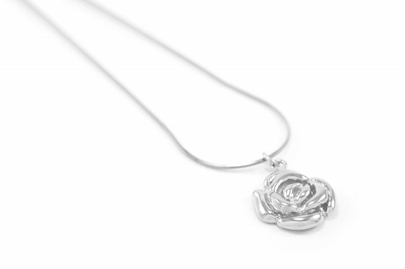 Mystic Rose Adjustable Slider Necklace, Long or Choker, White Rhodium