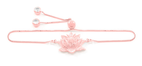 Awakened Lotus Adjustable Bracelet, Rose Gold