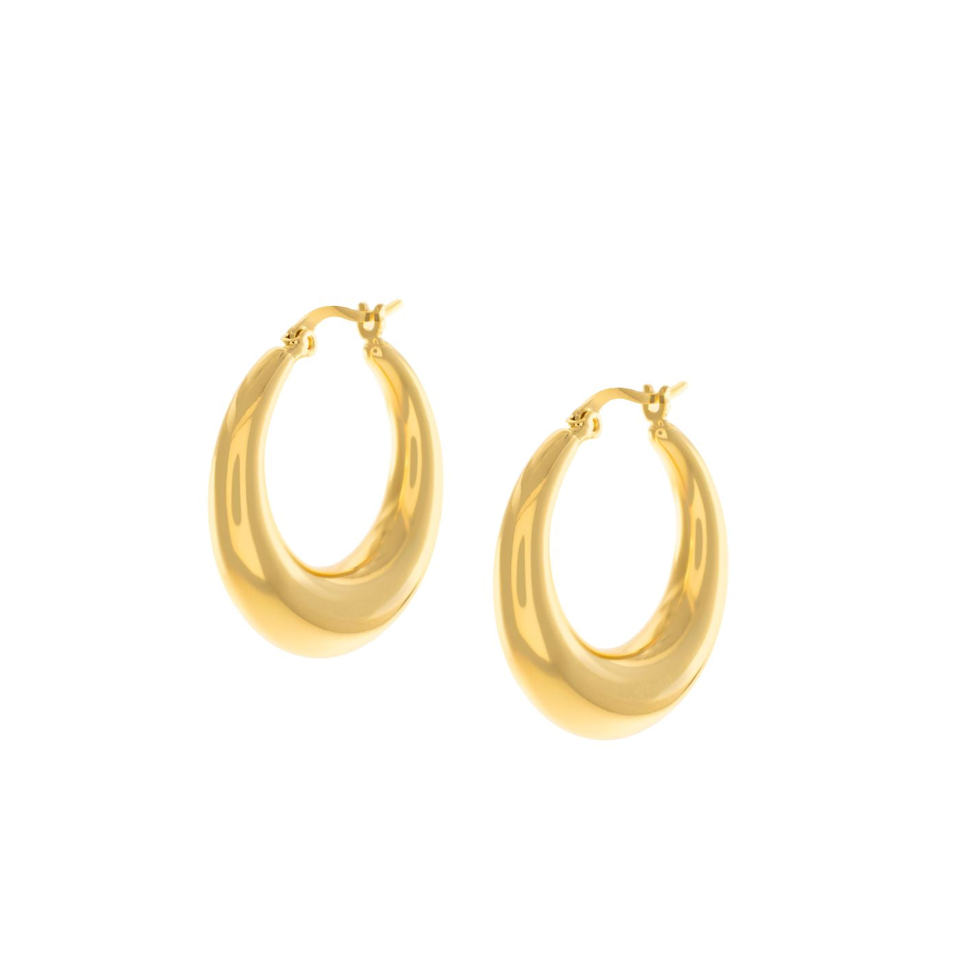 The Ultimate Gold Hoop Earrings, 18k Gold Finished Stainless Steel
