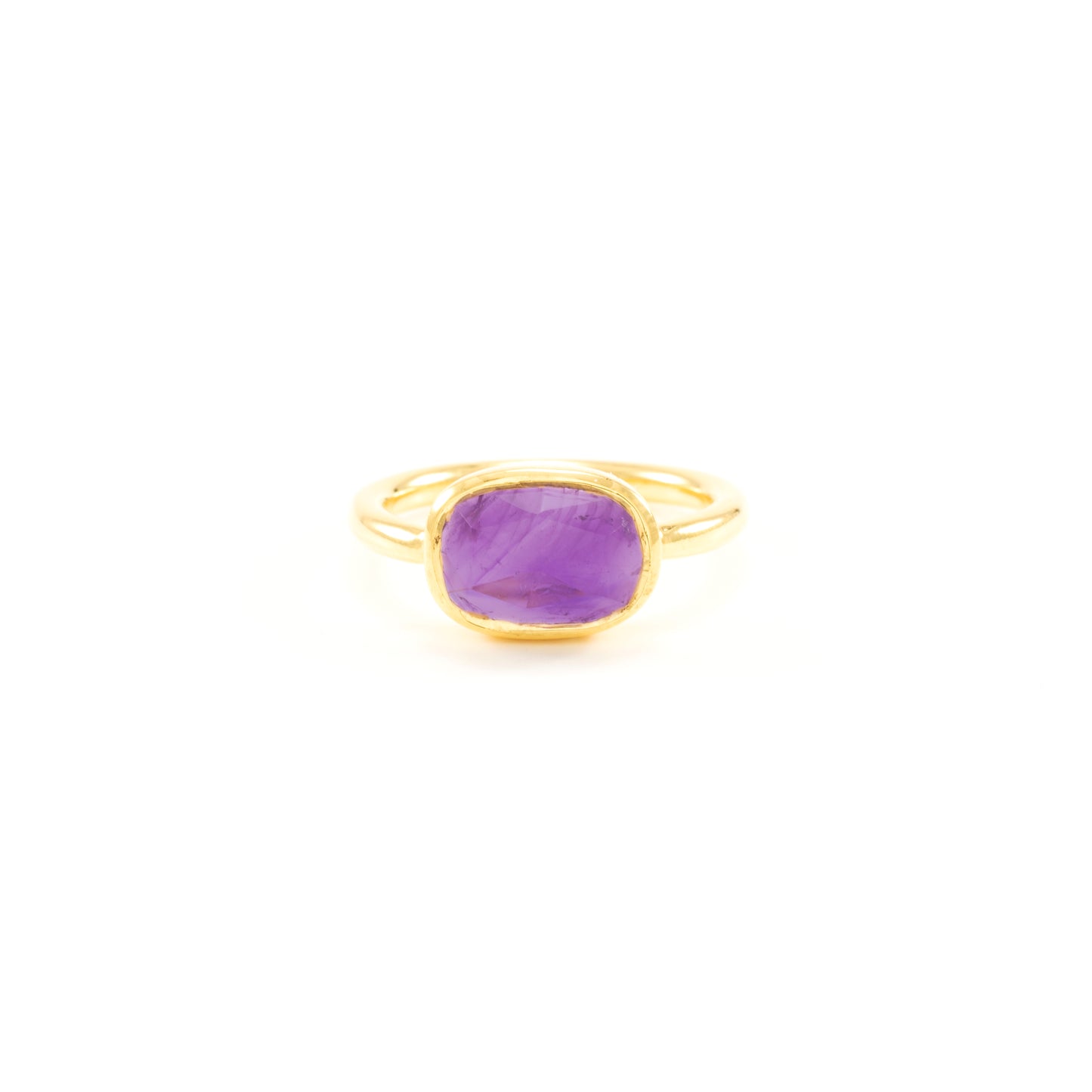 Amethyst Higher Consciousness Minimalist Ring