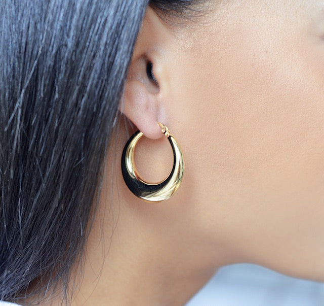 The Ultimate Gold Hoop Earrings, 18k Gold Finished Stainless Steel