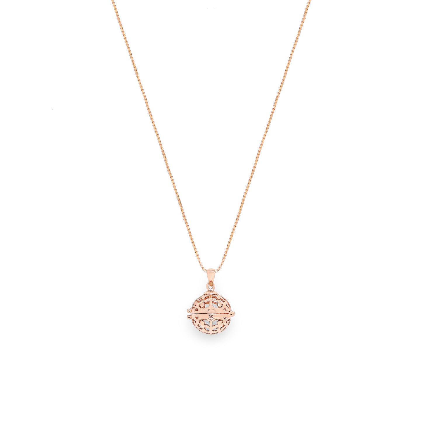 Aromatherapy Diffuser Locket Round Foliate Necklace, 18K Gold