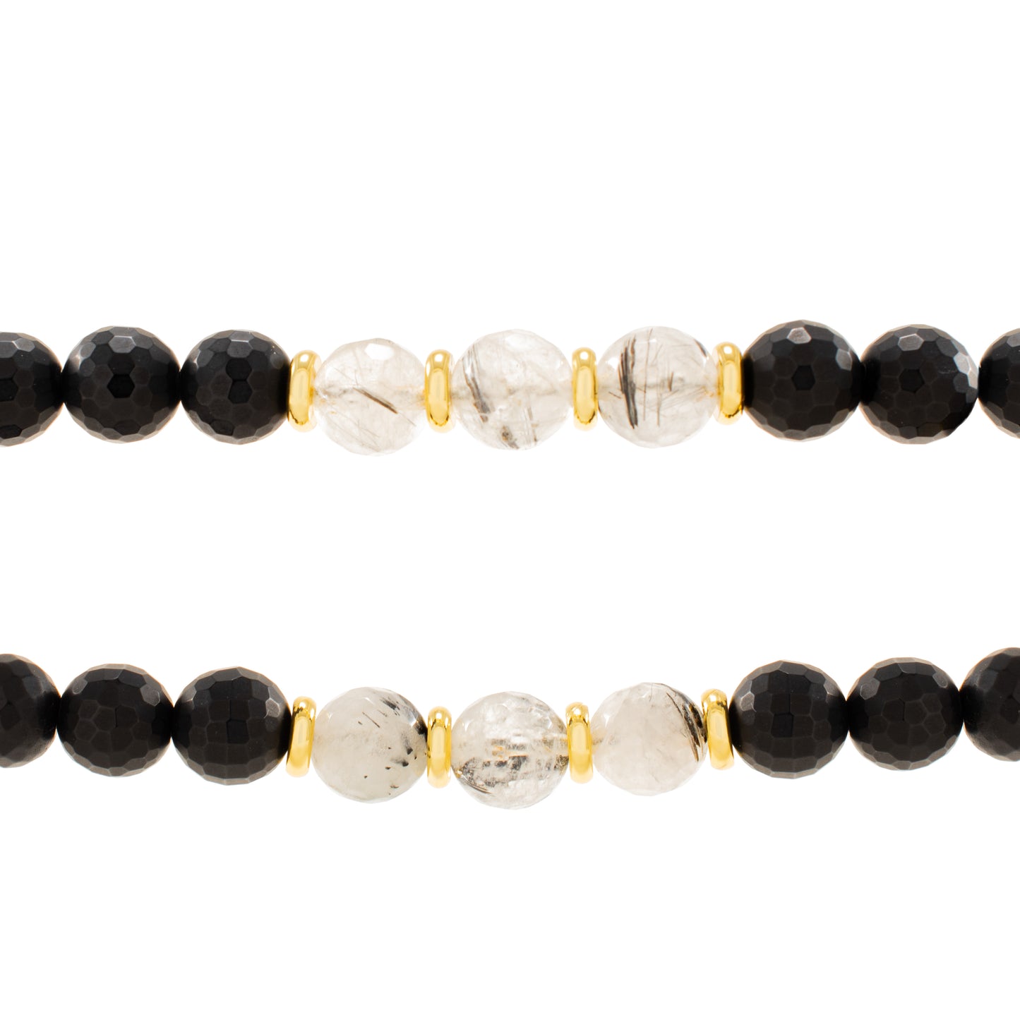Spiritual Growth Male Balance Gift Set with Crown Chakra Bracelet, Rutiliated Quartz and Onyx