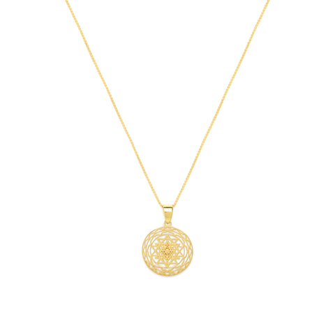 Sri Yantra Supreme Manifestor Necklace, 18K Gold
