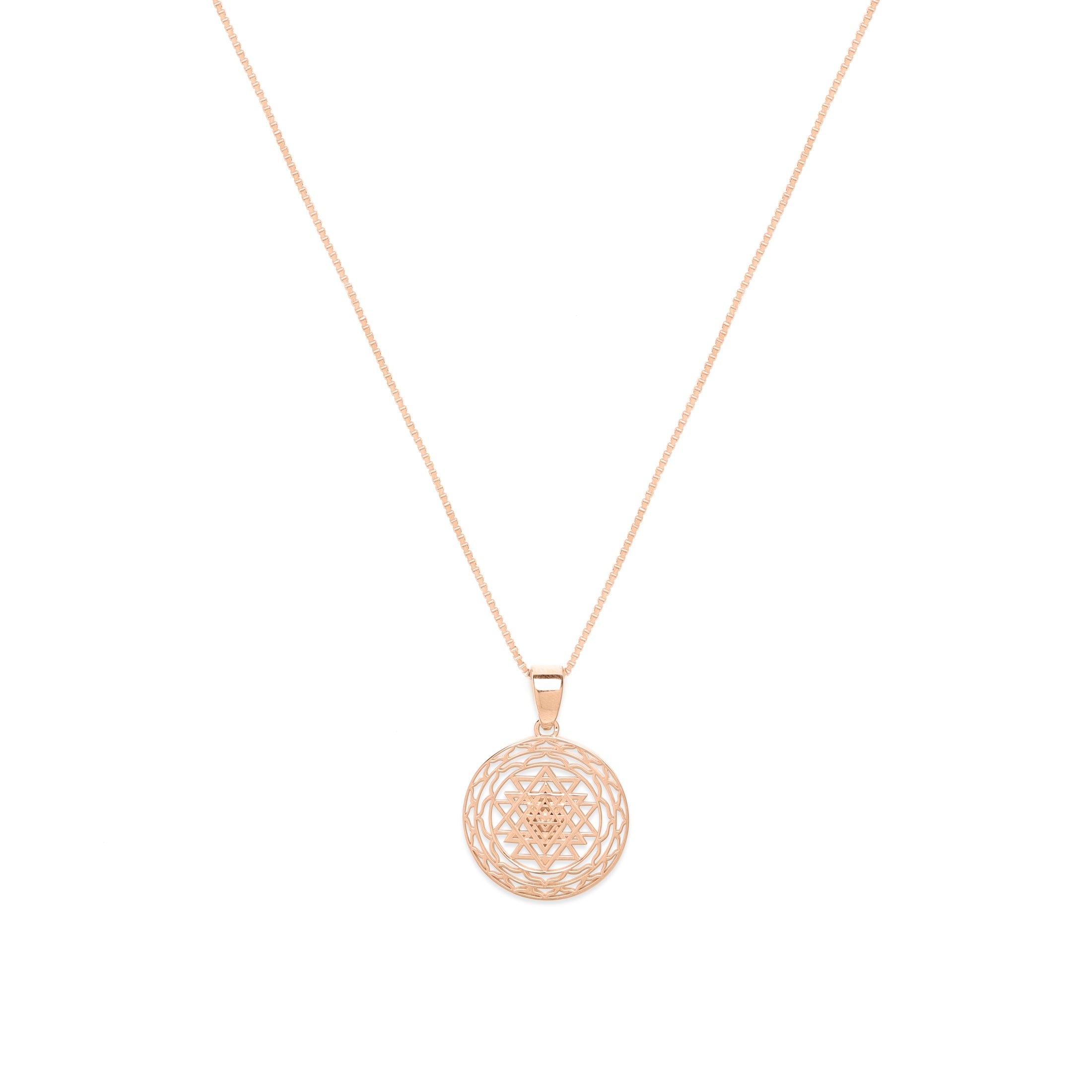 Sri Yantra Supreme Manifestor Necklace – Rose Gold Spiritual Jewelry