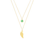 Collar del Arcángel Rafael Ángel de la Sanación – Joyería Espiritual Bañada en Oro de 18K con Ágata Verde