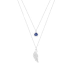 Archangel Michael Necklace – Angel of Protection – Lapis Lazuli – White Rhodium