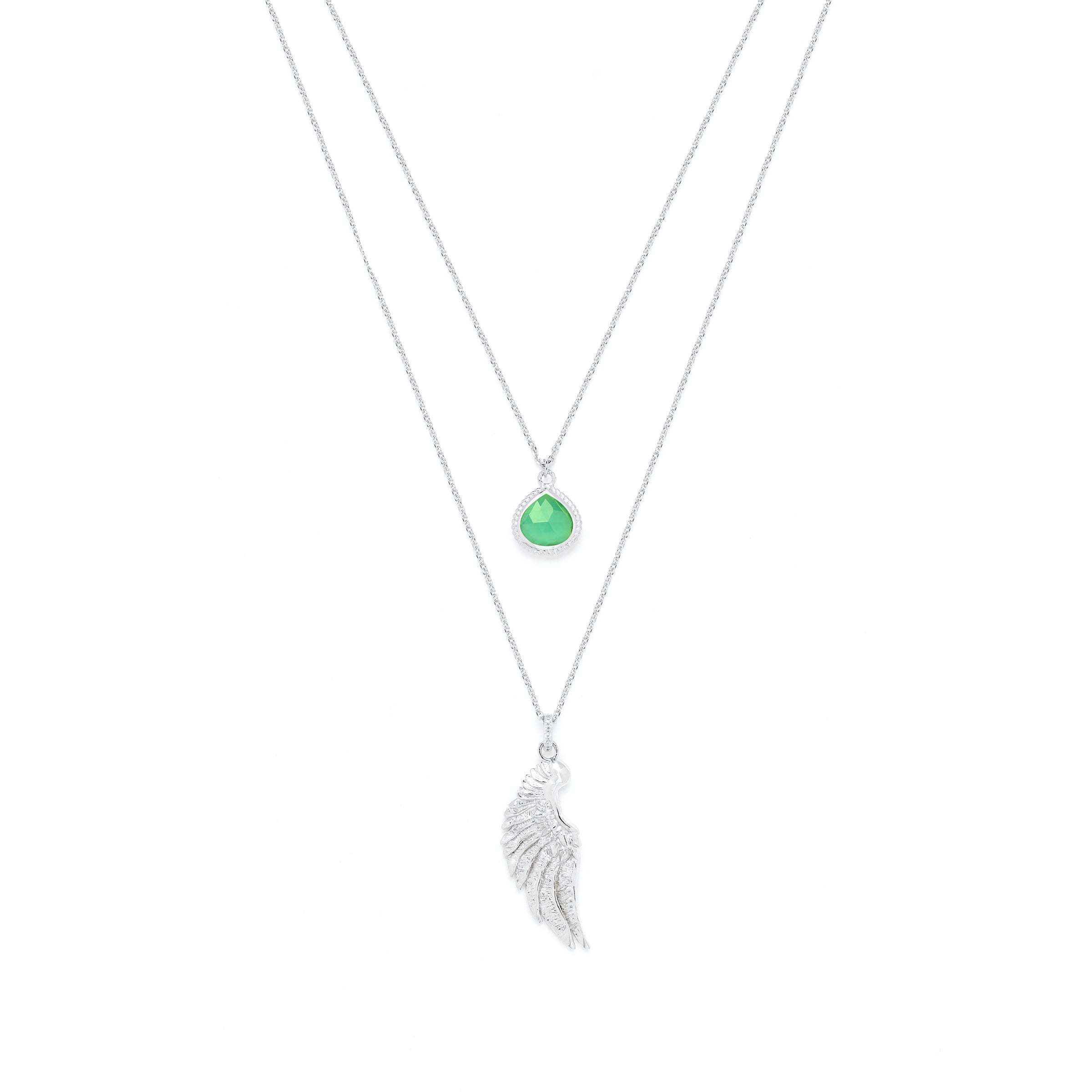 Archangel Raphael Angel of Healing Necklace – Green Agate 18K Gold Plated Spiritual Jewelry