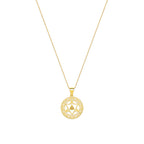 Collar Merkaba Estrella Ascensión Espiritual – Oro 18K con Esmalte Blanco