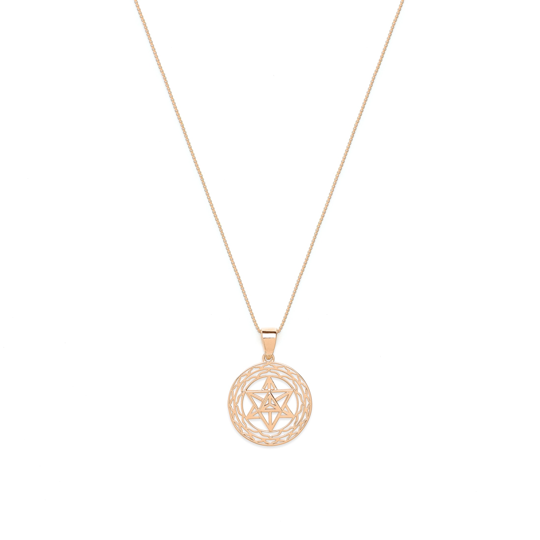 Merkaba Star Light Body Activation Necklace – Rose Gold Spiritual Jewelry