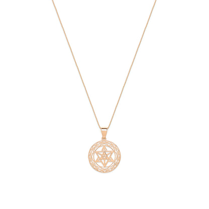 Merkaba Star, Light Body Activation Necklace, Rose Gold