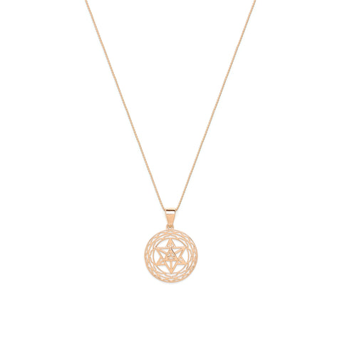 Merkaba Star, Light Body Activation Necklace, Rose Gold