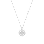 Collar de activación del cuerpo de luz de la estrella Merkaba – Joyería espiritual de rodio blanco