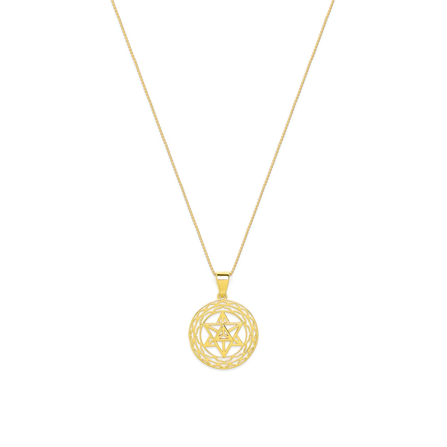 Merkaba Star, Light Body Activation Necklace, 18k Gold