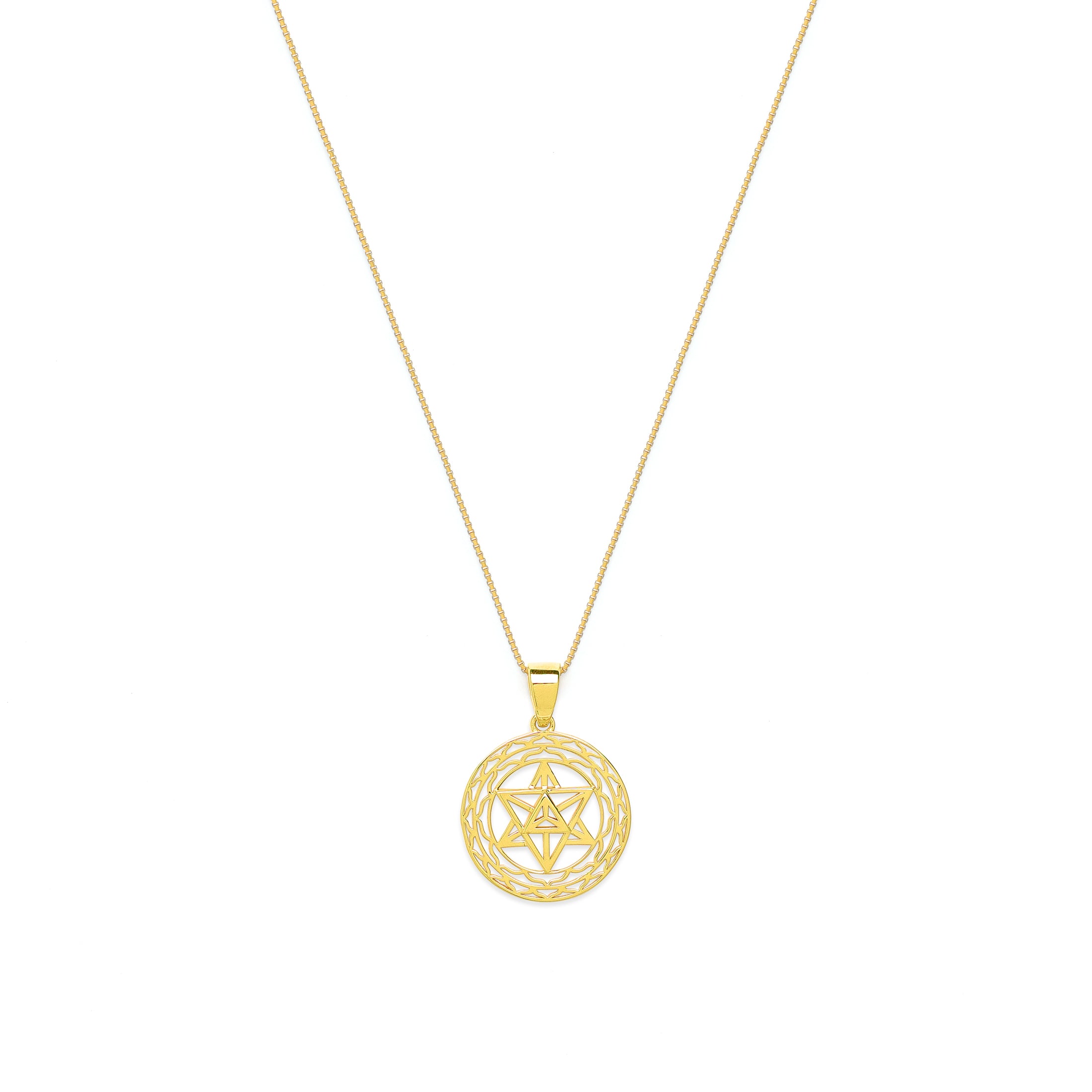 Merkaba Star Light Body Activation Necklace – 18K Gold Spiritual Jewelry