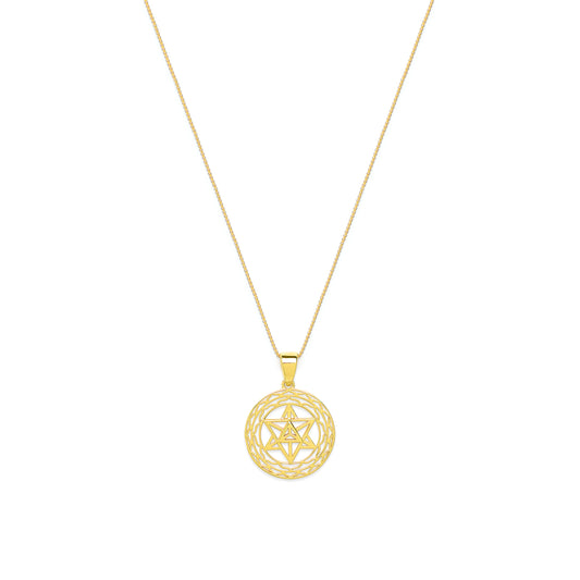 Merkaba Star, Light Body Activation Necklace, 18k Gold