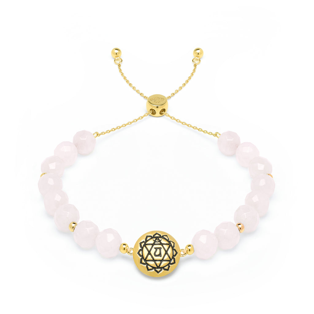 State of Grace Heart Chakra Activation, Madagascar Rose Quartz Bracelet, Adjustable Chain
