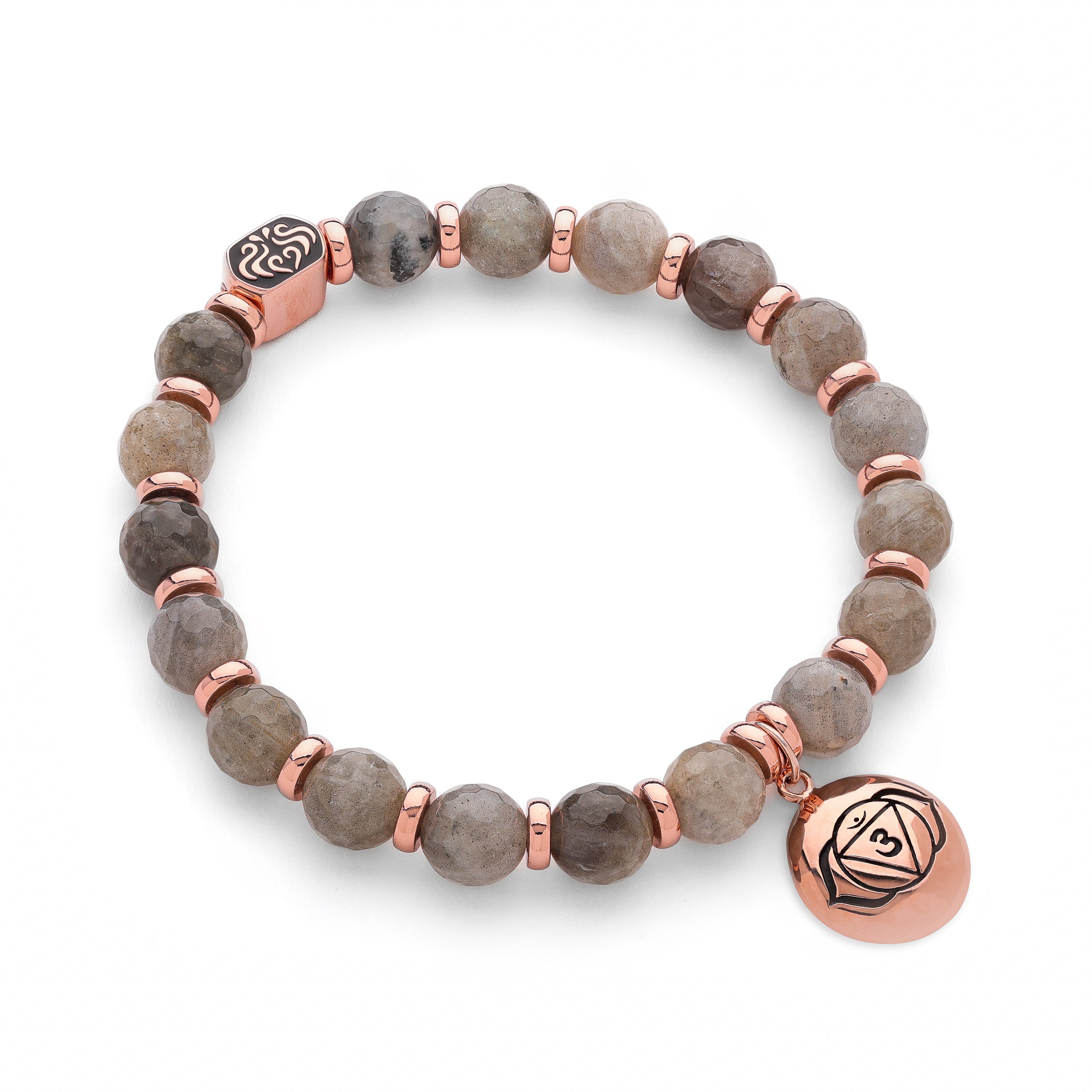 Brow Chakra Activation Labradorite “Magician’s” Bracelet – Rose Gold Spiritual Healing Jewelry