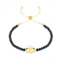 Merkaba Star Energy Protection & Grounding Bracelet – Obsidian in 18K Gold