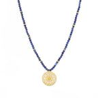 Sri Yantra Protection & Peace Necklace – Lapis Lazuli – 18k Gold Sacred Geometry Pendant