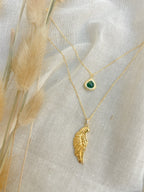 Collar del Arcángel Rafael Ángel de la Sanación – Joyería Espiritual Bañada en Oro de 18K con Ágata Verde