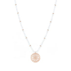 Collar de energía armoniosa Sri Yantra - Ópalo blanco - Joyería espiritual de oro rosa