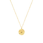 Evil Eye Protection Necklace – Sapphire & White Topaz – 18K Gold Over Sterling Silver