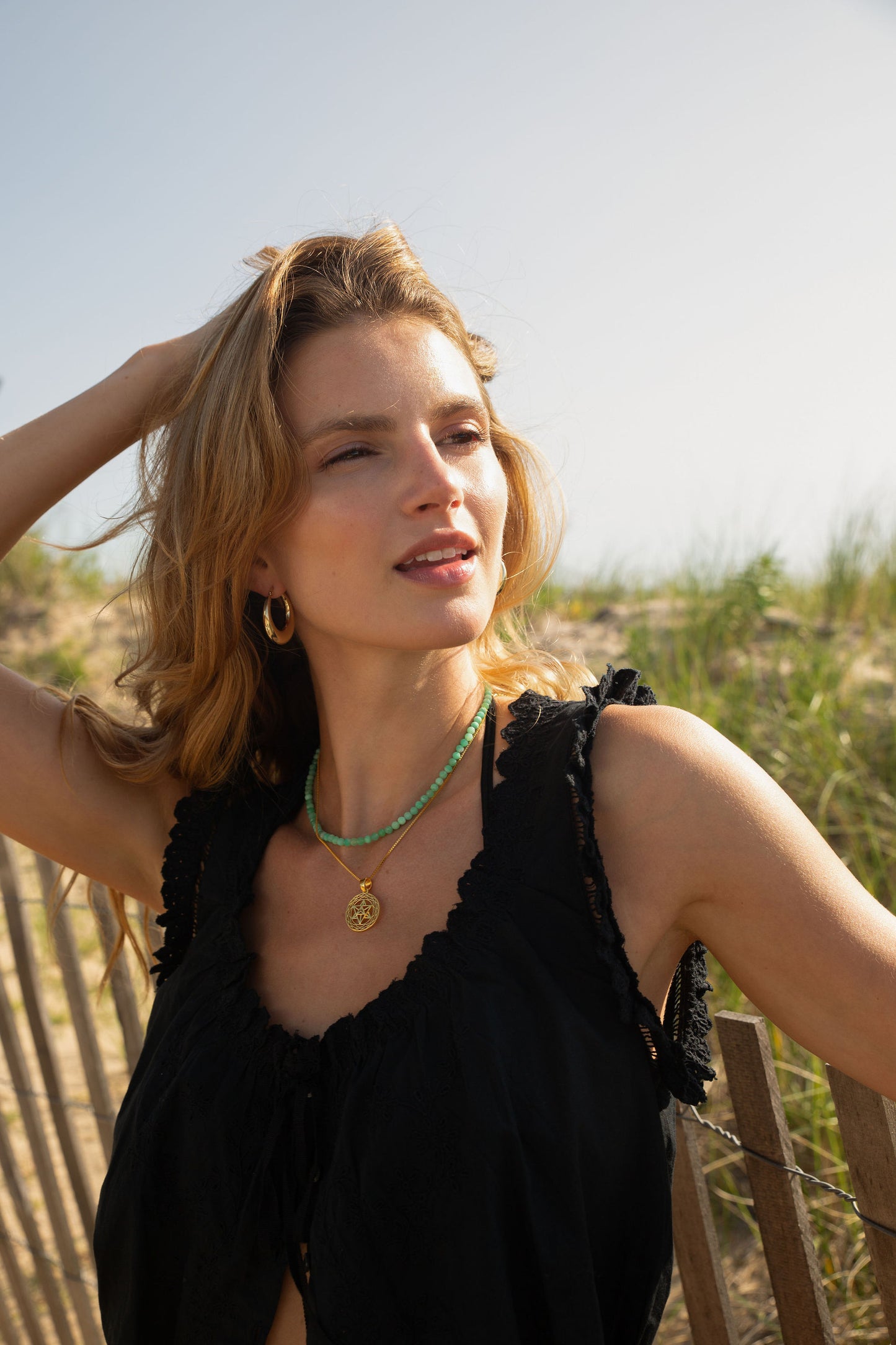 Merkaba Star, Light Body Activation Necklace, 18k Gold