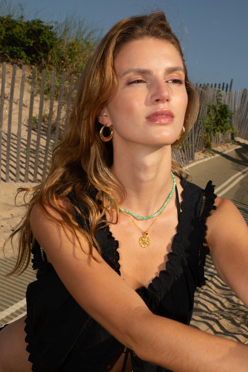 Chrysoprase Gold Luminous Abundance Choker Necklace – 18K Gold Plated Gemstone Jewelry