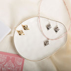 Taurus Zodiac Choker Necklace – Rose Quartz White Rhodium Plated Horoscope Jewelry