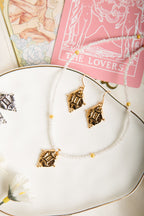 Aretes colgantes del zodiaco Géminis en oro de 18k | Joyas estilo antiguo vintage