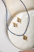 Gargantilla Zodiaco Capricornio – Joyería Horóscopo de Lapislázuli con Baño de Rodio Blanco
