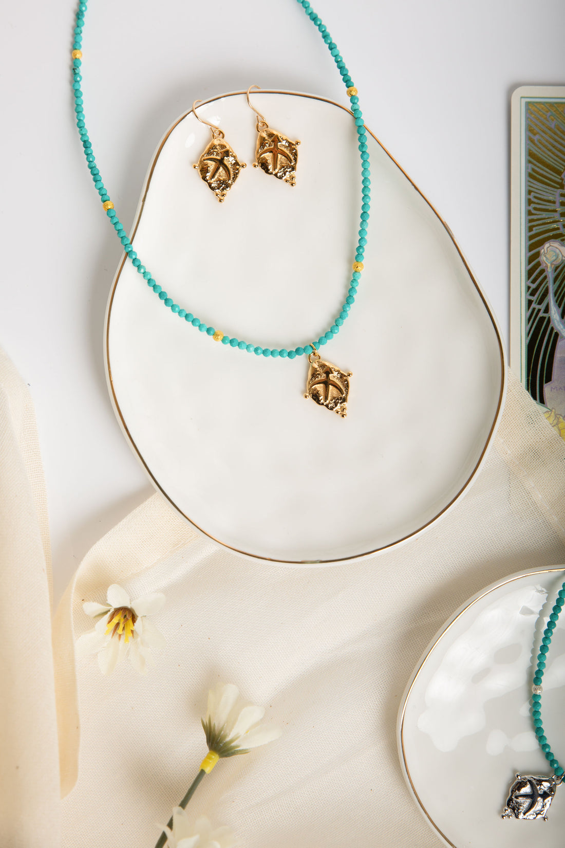 Sagittarius Vintage-Style Dangle Earrings, 18k Gold Plated