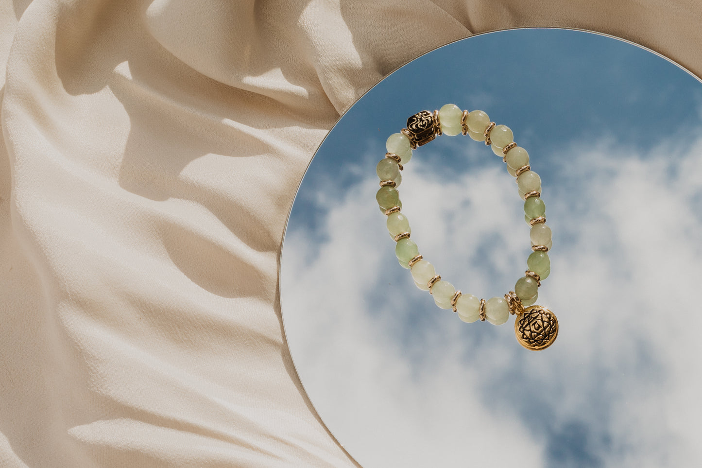 Heart Chakra Activation Aventurine Bracelet, 18K Gold Plated