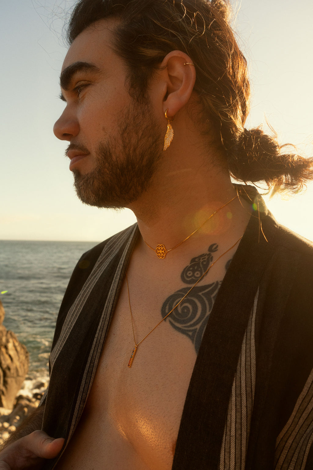 Chakra Align Rainbow Bar Necklace - 18k Gold