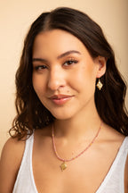 Aquarius Zodiac Gemstone Choker Necklace - Rhodonite 18k Gold Plated