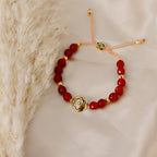 Sacral Chakra Carnelian Bracelet – Abundance & Creativity 18K Gold Plated Healing Jewelry