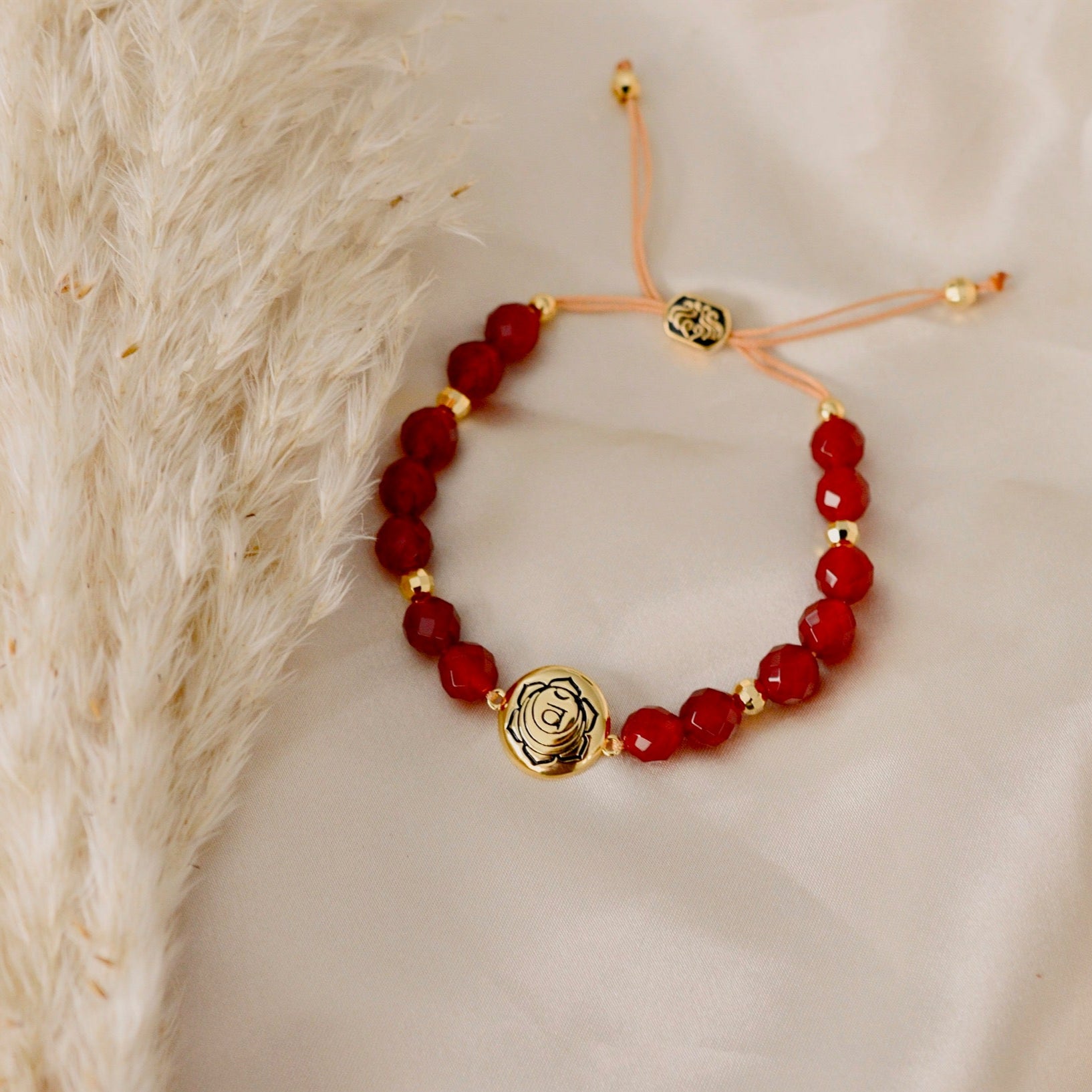 Sacral Chakra Carnelian Bracelet – Abundance & Creativity 18K Gold Plated Healing Jewelry
