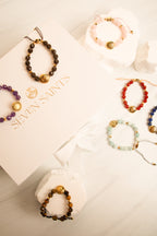 Pulseras Ajustables de Gemas para Sanación y Alineación de Chakras – Juego de 7, Joyería Espiritual Unisex
