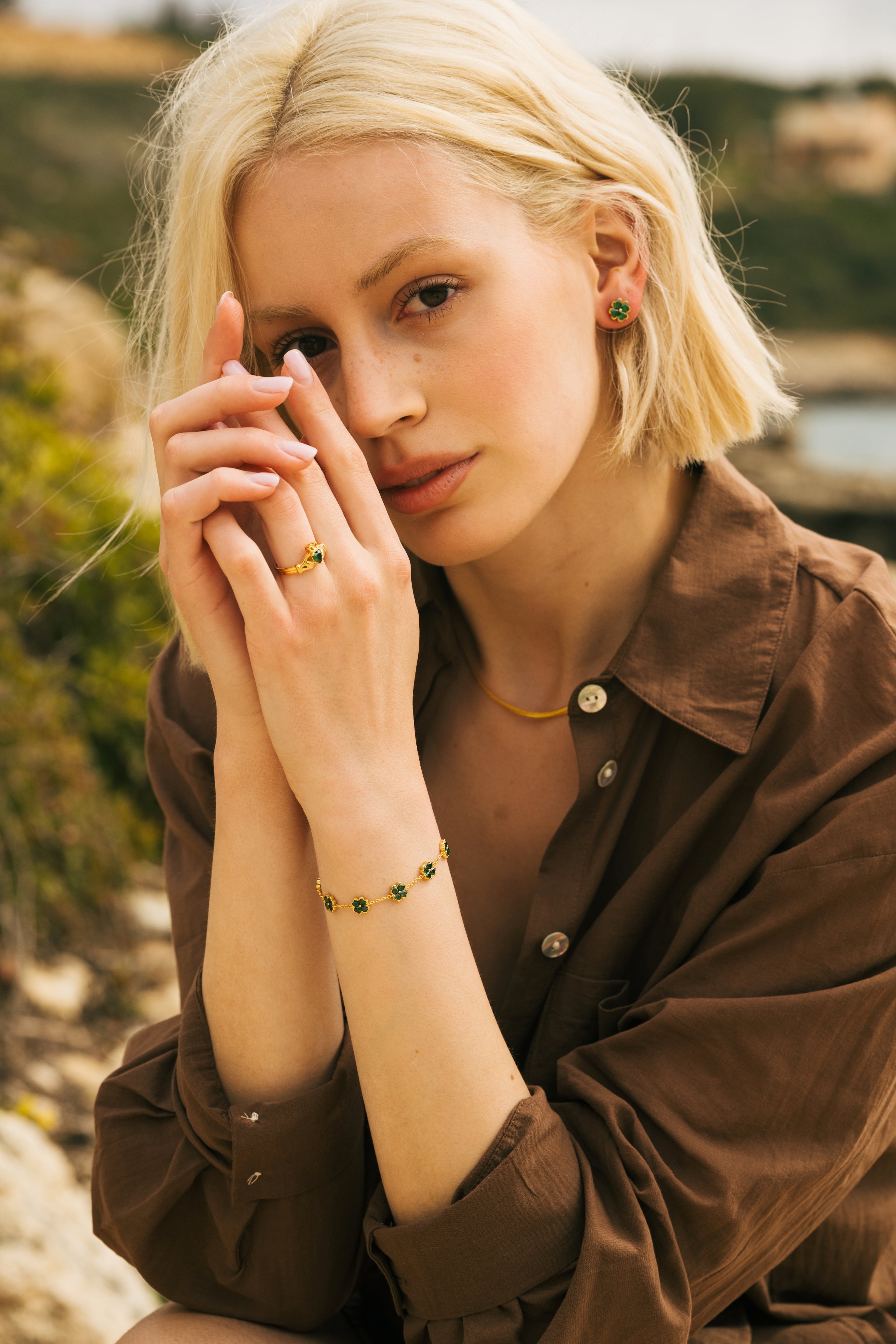 Herringbone Chain Necklace – 18K Gold Over Sterling Silver Minimalist Jewelry