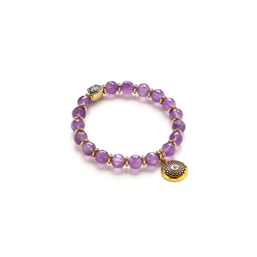 Pulsera de activación de amatista para el chakra coronario