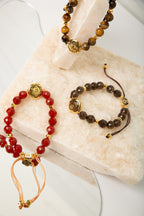 Sacral Chakra Carnelian Bracelet – Abundance & Creativity 18K Gold Plated Healing Jewelry
